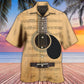 Retro Guitar Music Notes Hawaiian Shirt For Festival Travel, Beach Gatherings, And Relaxed Summer Style