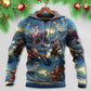 Santa Holiday Action Hoodie For Christmas Events Holiday Travel And Comfortable Casual Outfits
