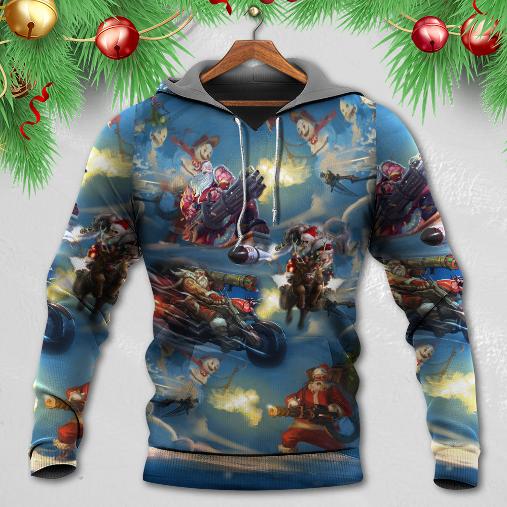 Santa Holiday Action Hoodie For Christmas Events Holiday Travel And Comfortable Casual Outfits