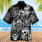 Skull Norse Warrior Crossed Axes Hawaiian Shirt Artwork View For Coastal Escapes And Resort Style