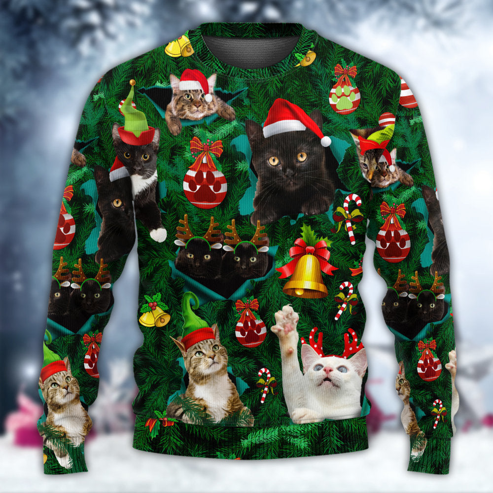 Christmas Cats Meowy Holiday Sweater For Winter Celebrations Family Events And Thoughtful Gifting