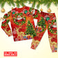 Santa Holiday Drink And Christmas Tree Long Sleeve Pajamas Set For Christmas Sleepwear And Family Lounging