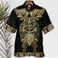 Viking Warrior Raven Yellow Nordic Hawaiian Shirt Graphic Artwork Detail For Beach Days