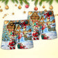Christmas Santa Town Festive Arrival Beach Shorts Design Detail For Resort And Beach Day Style