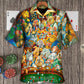 Gambling Dog Canines Poker Hawaiian Shirt Detailed Pattern View For Casual Outings