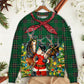 Christmas Santa Cowboy Green Sweater For Winter Celebrations Family Events And Thoughtful Gifting