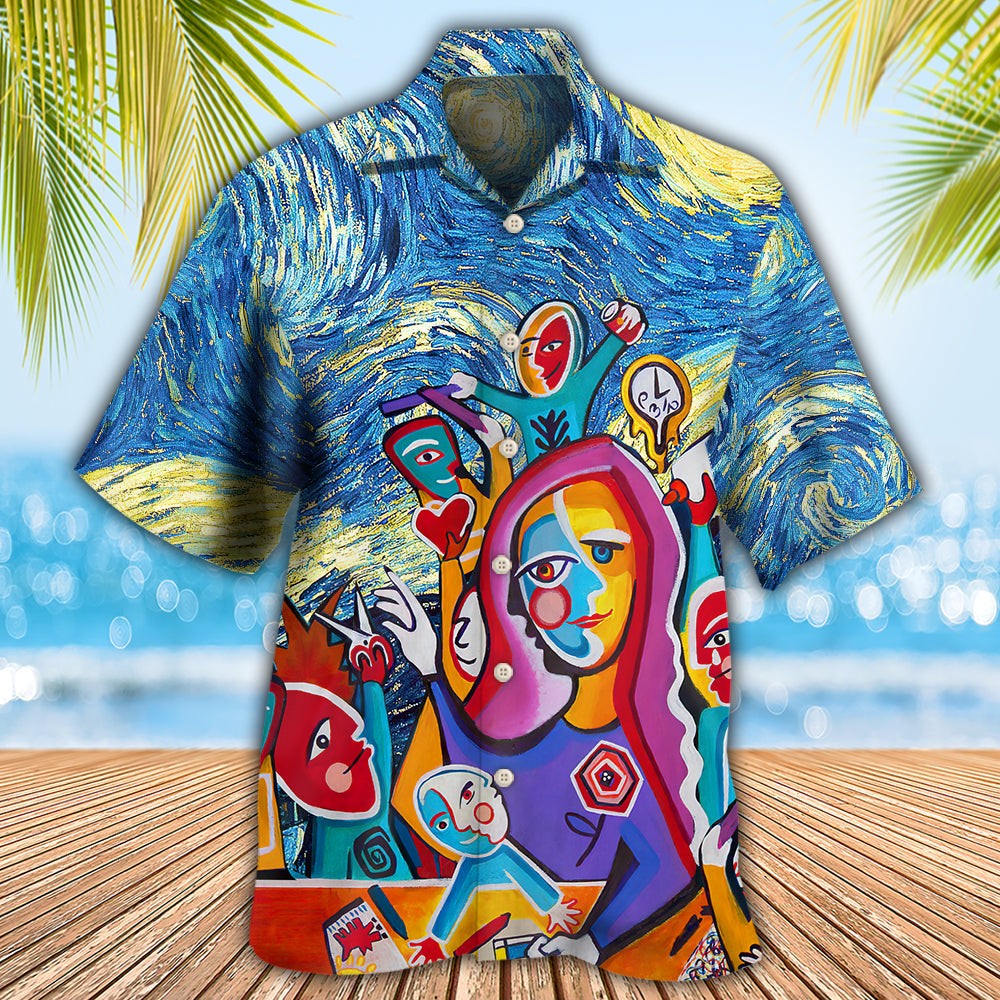 Teacher Starry Night Hawaiian Shirt For Summer Events And Casual Outdoor Wear