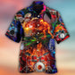 Drum Fire Hawaiian Shirt Fabric Pattern Detail For Outdoor Gatherings