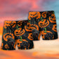 Halloween Black Cat Pumpkin Beach Shorts Pattern Detail For Beachside Relaxation And Easygoing Coastal Style