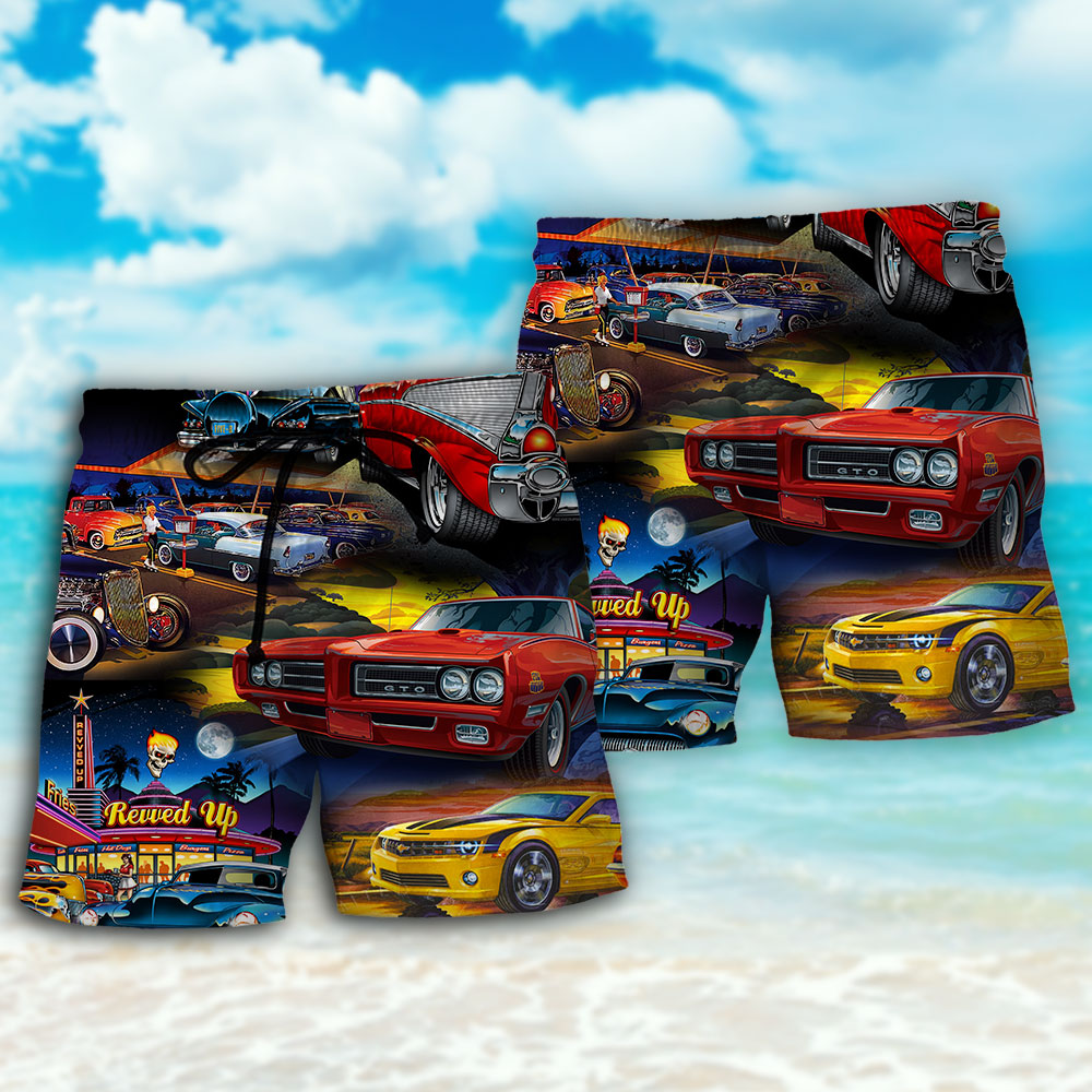 Muscle Car Family Lifestyle Beach Shorts For Coastal Adventures And Relaxed Summer Wear
