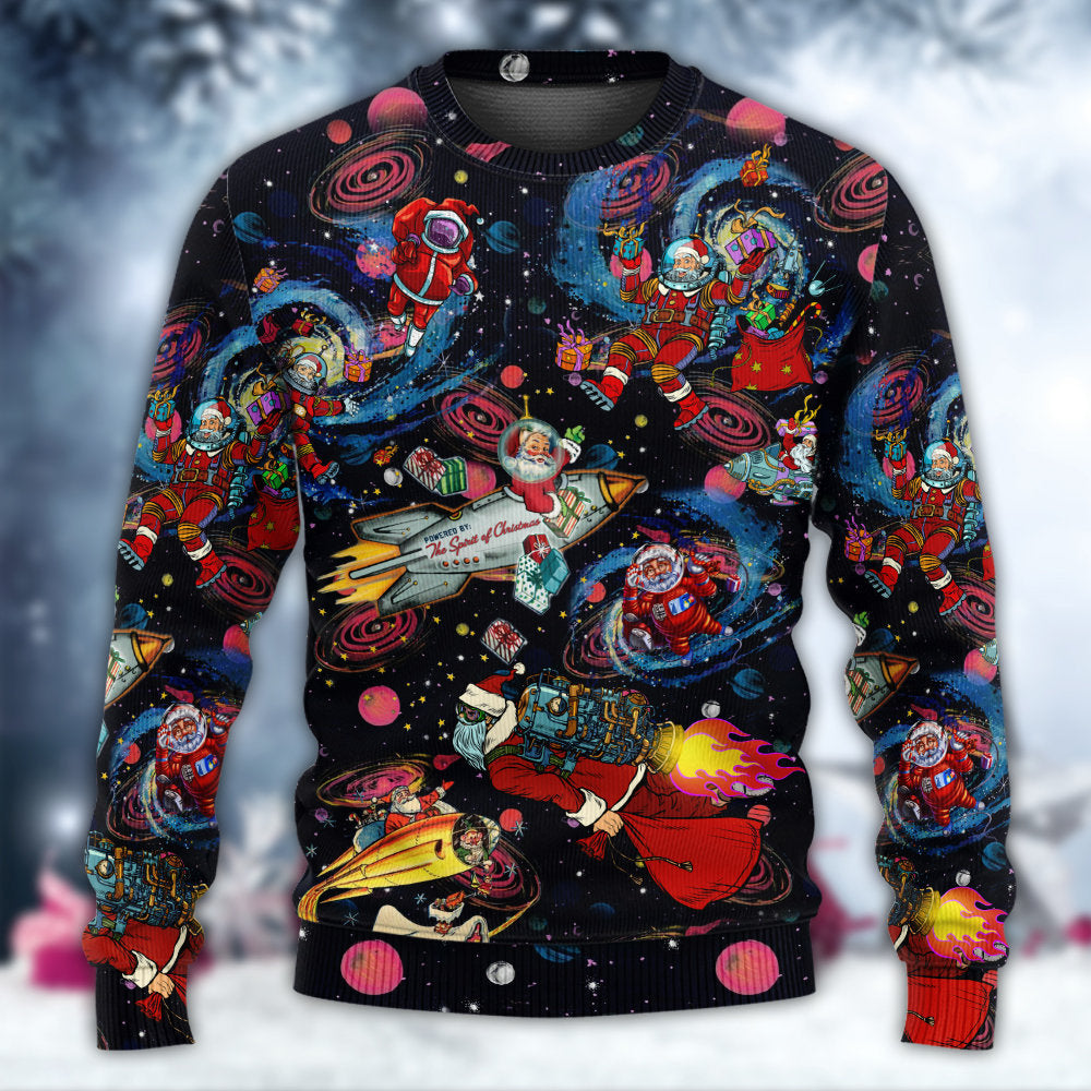 Christmas Santa In Outer Space Sweater For Winter Celebrations Family Events And Thoughtful Gifting