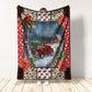 Cardinal Red Truck Christmas Flannel Blanket For Cozy Bedroom Sofa Decor