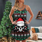 Christmas Skull Santa Hat Candy V-Neck Sleeveless Cami Dress For Festivals Travel And Relaxed Casual Summer Wear