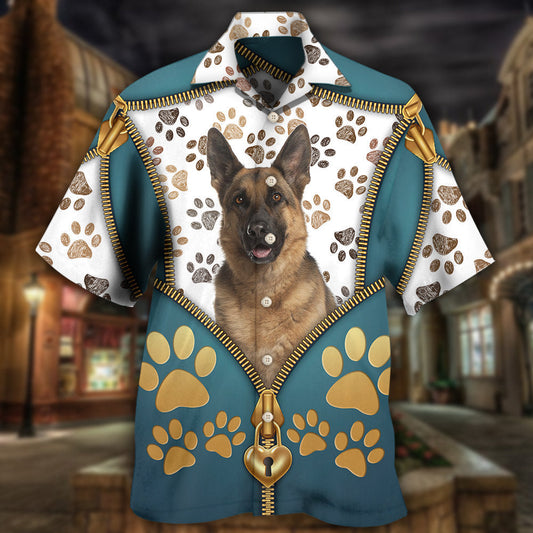 Creative German Shepherd Dog Hawaiian Shirt Resort Outfit View For Coastal Travel