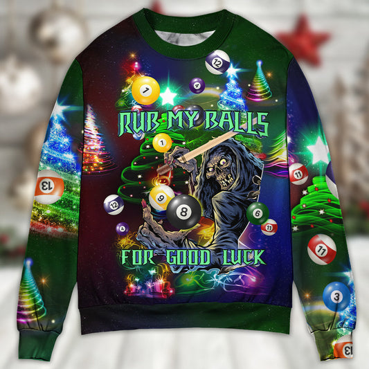 Billiard Funny Christmas Game Sweater For Family Gatherings Winter Travel And Everyday Seasonal Comfort