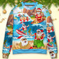 Christmas Santa Beach Play Holiday Funny Sweater For Family Gatherings Winter Travel And Everyday Seasonal Comfort