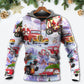 Santa Hot Rod Christmas Tree Hoodie For Winter Adventures Family Gatherings And Festive Everyday Style