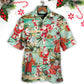 Cheerful Christmas Santa Beach Hawaiian Shirt Resort Outfit View For Vacation Style