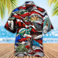 Patriotic Turtle Ocean American Flag Hawaiian Shirt Pattern Detail For Summer Holidays And Outdoor Fun