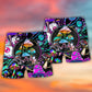 Neon Hippie Mushroom Psychedelic Beach Shorts Pattern View For Resort Days And Outdoor Activities