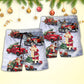 Santa Red Truck Christmas Gift Beach Shorts Artwork Detail For Casual Warm Weather Outfits