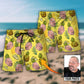 Face Aloha Pineapple Personalized Photo Beach Shorts Print Detail For Beach Activities And Vacation Wear