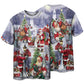 Merry Christmas Santa Holiday Arrival Short Sleeve Pajamas Set For Holiday Travel And Comfortable Home Wear