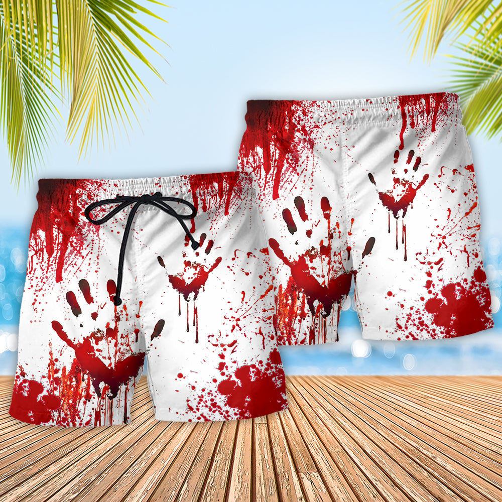 Halloween Clown Scary Haunted Beach Shorts Pattern Detail For Sunny Outdoor Activities