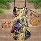 Skull Pirate Pirate V-Neck Sleeveless Cami Dress For Gothic Events And Relaxed Casual Wear