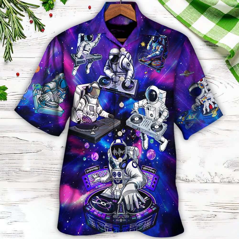 Galaxy DJ Stage Hawaiian Shirt Graphic Artwork Detail For Summer Travel