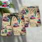 Semi Truck Desert Cactus Custom Photo Beach Shorts For Road Trips And Summer Travel