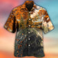 Skull Forest Hiking Camping Hawaiian Shirt Pattern Detail For Vacation Travel And Daily Wear