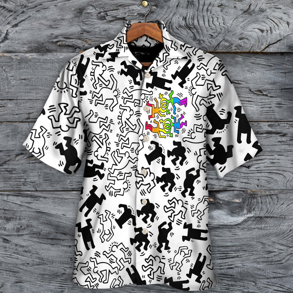 Rainbow Pride Proud Hawaiian Shirt Relaxed Style View For Warm Weather Events