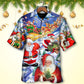 Funny Festive Happy Christmas Hawaiian Shirt For Summer Vacation And Beach Travel