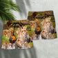Lion Beach Shorts Pattern Detail For Resort Wear And Relaxed Casual Wear