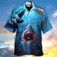 Red Shark Bites Sea Hawaiian Shirt For Summer Events And Casual Outdoor Wear