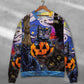 Halloween Black Cat Starry Night Sweater For Fantasy Fans Casual Outings And Weekend Adventures