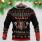 Red Black Viking Valhalla Power Hoodie For Viking Enthusiasts Travel Days And Distinctive Streetwear