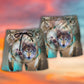 Native Wolf Dreamcatcher Spiritual Beach Shorts Design Detail For Casual Warm Weather Outfits