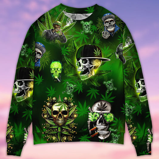 Skull Green Energy Sweater For Halloween Events Weekend Outings And Creative Gift Giving