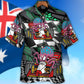 Australian Octopus Racing Car Hawaiian Shirt All Over Print Detail For Warm Weather Events