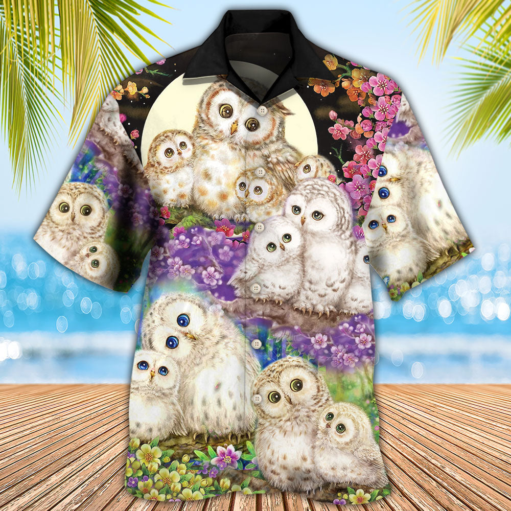 Floral Owl Family Hawaiian Shirt Creative Print View For Thoughtful Gifting