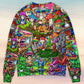 Hippie Mushroom Music Sweater For Festival Adventures Vacations And Relaxed Daily Styling