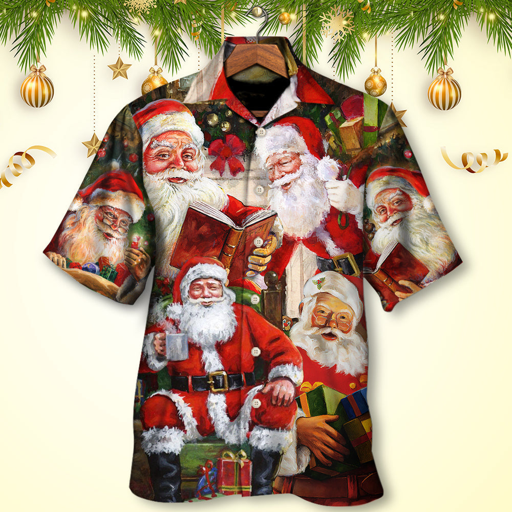 Watercolor Christmas Story Nights Gift Hawaiian Shirt Artwork Detail For Resort Trips And Outdoor Activities