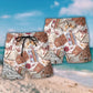 Book With Flowers And Butterflies Beach Shorts Design View For Comfortable Resort And Beach Styling