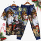 Together Through The Christmas Holidays Short Sleeve Pajamas Set For Holiday Bedtime And Cozy Home Wear