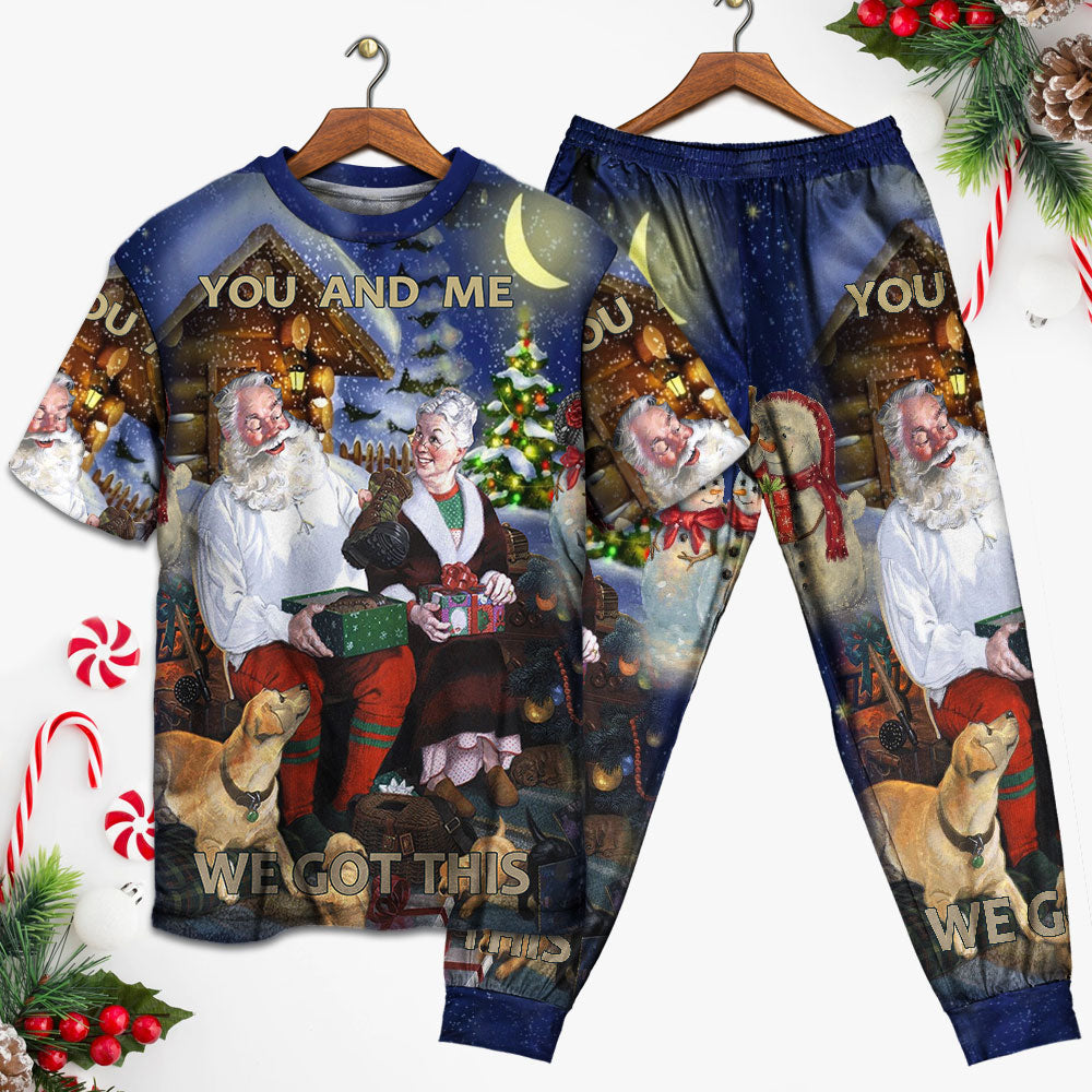 Together Through The Christmas Holidays Short Sleeve Pajamas Set For Holiday Bedtime And Cozy Home Wear