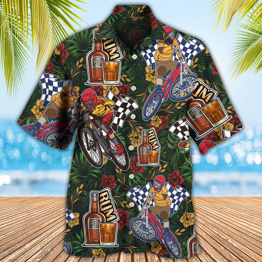 Bicycle Wine Rum Mountain Hawaiian Shirt Artwork Detail For Resort Trips And Outdoor Activities