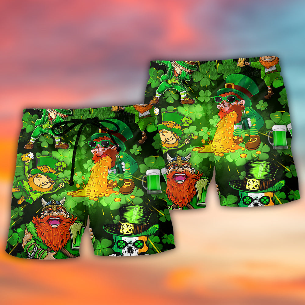 Irish Viking Skull Festival Beach Shorts Design View For Comfortable Resort And Beach Styling