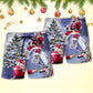 Santa Story Christmas Beach Shorts Pattern Detail For Warm Weather Comfort And Comfortable Resort Style